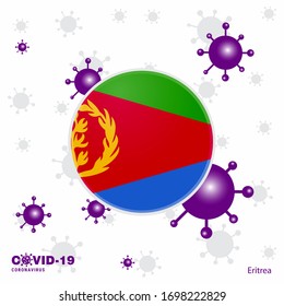 Pray For Eritrea. COVID-19 Coronavirus Typography Flag. Stay home, Stay Healthy. Take care of your own health