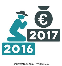 Pray for Euro 2017 vector icon. Style is flat graphic symbol, soft blue colors, white background.