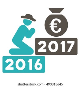 Pray for Euro 2017 vector icon. Style is flat graphic symbol, grey and cyan colors, white background.