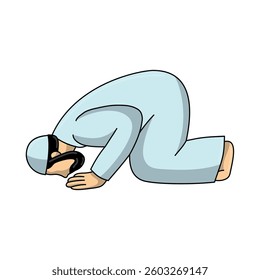 Pray Faith in Allah sujud illustration