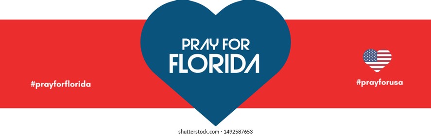 Pray for Florida against Hurricane Dorian vector message