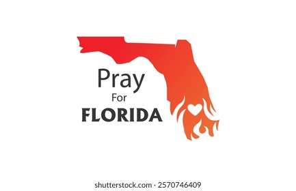 Pray for Florida. Fire Florida city. Help to Florida vector.