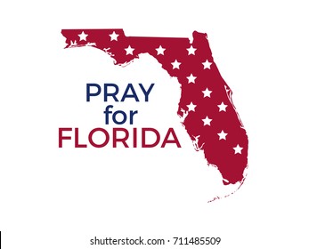 Pray for Florida. Hurricane Irma, natural disaster. Vector illustration