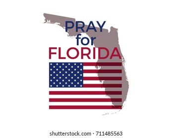 Pray for Florida. Hurricane Irma, natural disaster. Vector illustration