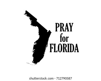 Pray for Florida. Hurricane Irma natural disaster vector illustration