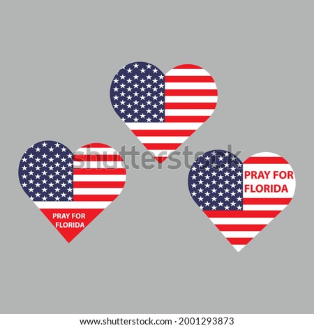 pray for Florida hurricane over Miami vector design