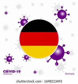 Pray For Germany. COVID-19 Coronavirus Typography Flag. Stay home, Stay Healthy. Take care of your own health