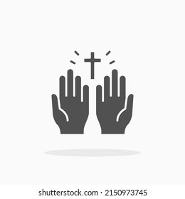 Pray glyph icon. Can be used for digital product, presentation, print design and more.