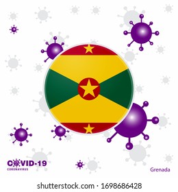 Recen Por Granada. Marca de tipografía de coronavirus COVID-19. Quédate en casa, mantente sano. Cuide de su propia salud