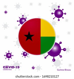 Pray For Guinea Bissau. COVID-19 Coronavirus Typography Flag. Stay home, Stay Healthy. Take care of your own health