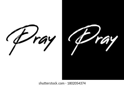 Pray. Hand draw poster. Vector vintage illustration. Abstract card, poster, banner