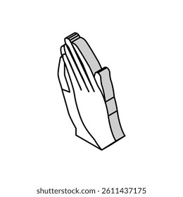 pray hand gesture isometric icon vector. pray hand gesture sign. isolated symbol illustration