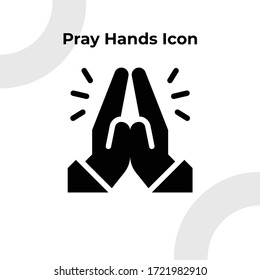 Pray Hand Icon With Glyph Style, Vector Editable