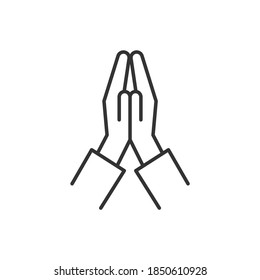 ilustración de vector de icono de rezar