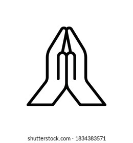 Pray, Hand Sign Icon Logo Illustration Vector Isolated. Hand Sign and Gesture Icon-Set. Suitable for Web Design, Logo, App, and UI. Editable Stroke and Pixel Perfect. EPS 10.