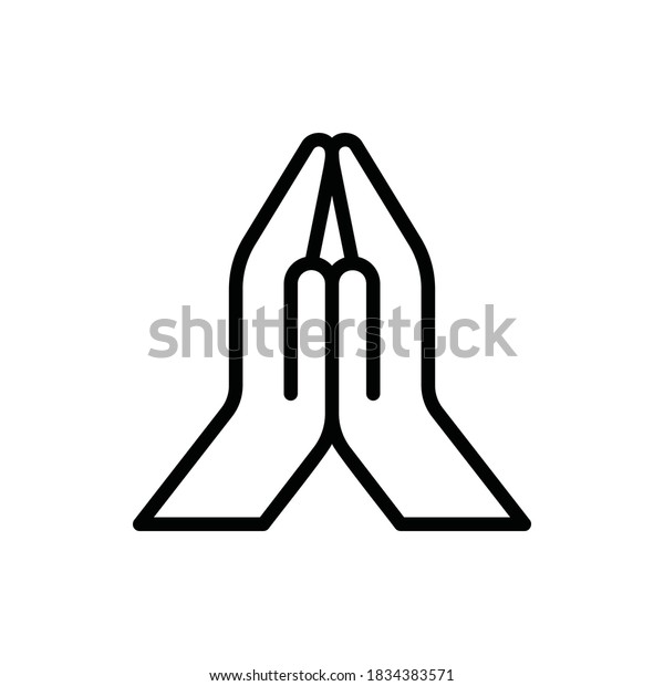 Pray Hand Sign Icon Logo Illustration Stock Vector (Royalty Free ...