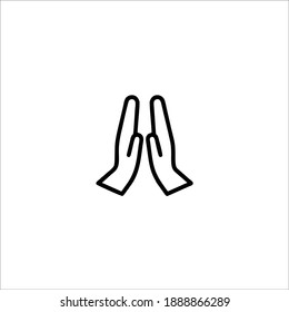 Pray Hand Symbol Logo. Vector Illustration