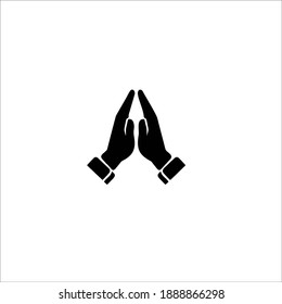 Pray Hand Symbol Logo. Vector Illustration
