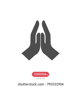 Pray With Hand Vector Icon