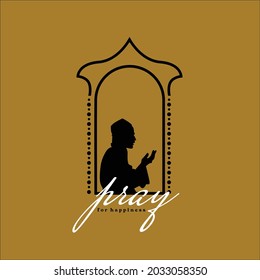 Pray For Happiness Logo Vector image
