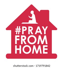 PRAY FROM HOME HASHTAG VECTOR LOGO