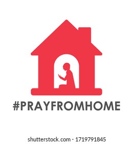 PRAY FROM HOME HASHTAG VECTOR LOGO