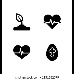 pray icon. 4 pray set with heart, holy and hope vector icons for web and mobile app