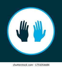 Pray icon colored symbol. Premium quality isolated palm element in trendy style.