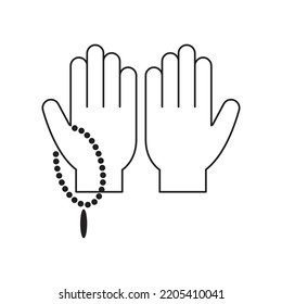 pray icon design. Praying hands icon. isolated on white background. Vector illustration