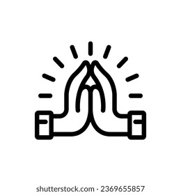 pray Icon design. Vector symbols in trendy and modern line style on white background suitable for the needs of websites, programmers, developers and designers. Icon vector design