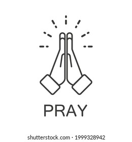Pray icon. Hands vector illustration in flat design