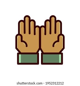Pray icon isolated on white background. Pray icon in trendy design style. Pray vector icon modern and simple flat symbol for web site, mobile app, UI. Pray icon vector illustration