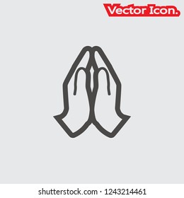 pray icon isolated sign symbol and flat style for app, web and digital design. Vector illustration.