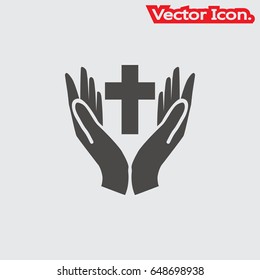 pray icon isolated sign symbol and flat style for app, web and digital design. Vector illustration.