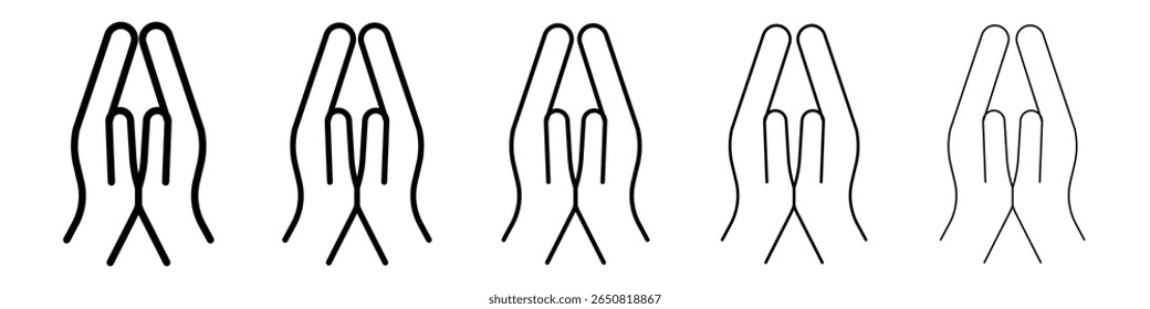 Pray icon isolated vector on white background set