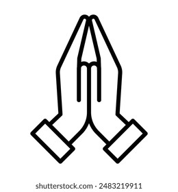 Pray icon linear logo mark in black and white