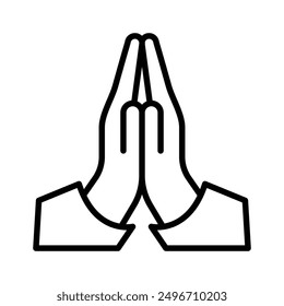 Pray icon linear logo mark in black and white