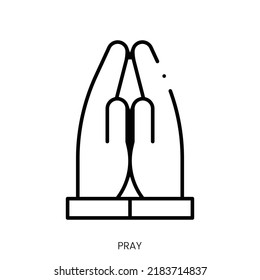 pray icon. Linear style sign isolated on white background. Vector illustration