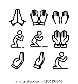 pray icon or logo isolated sign symbol vector illustration - Collection of high quality black style vector icons
