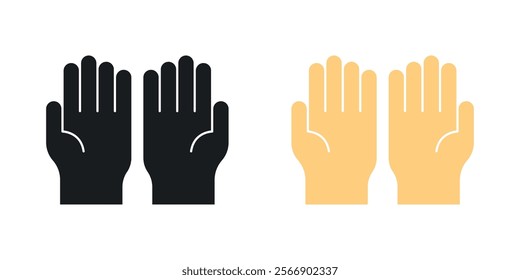 Pray icon set in black and colored