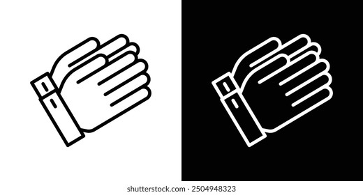 Pray icon set in black and white stroke.