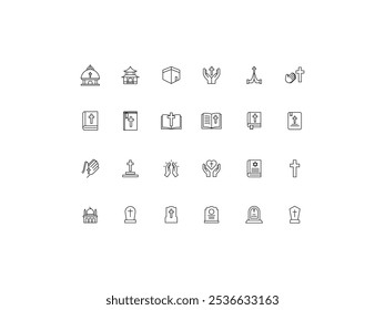 Pray icon set, design, vector illustration