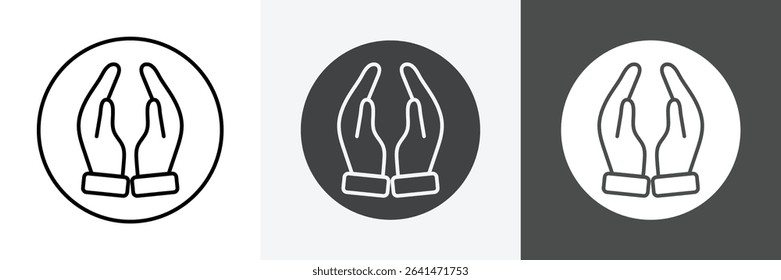 Pray icon set vector art