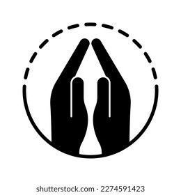 Bete das Symbol! Unterschrift für mobiles Konzept und Webdesign. Vektorgrafik