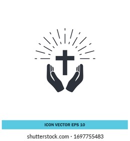 Pray icon symbol design element vector eps 10