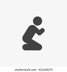 Pray Icon in trendy flat style isolated on grey background. Vector illustration, EPS10.
