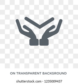 Pray icon. Trendy flat vector Pray icon on transparent background from Religion collection. 