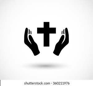 Pray icon vector