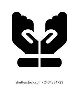 pray icon. vector glyph icon for your website, mobile, presentation, and logo design.