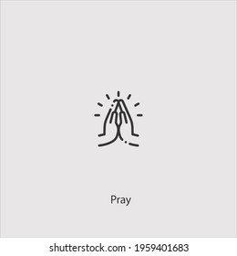 pray icon vector icon.Editable stroke.linear style sign for use web design and mobile apps,logo.Symbol illustration.Pixel vector graphics - Vector